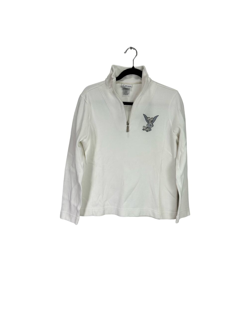 Disney Women’s Tinkerbell Micro Ribbed Quarter Zip Mock Neck Pullover Sweater S